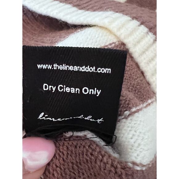 Line & Dot Brown and Cream Striped Turtleneck, Size Small - Picture 9 of 9